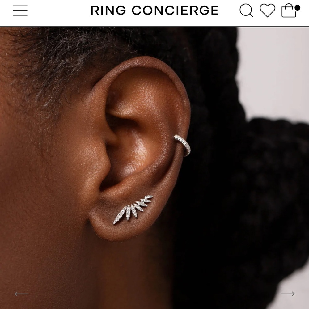 Ring Concierge White Gold Marquise Climber Earrings - Picture 2 of 2